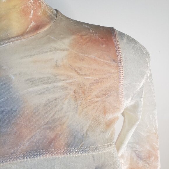 Crushed Velvet Pastel tiedye crop turtleneck long sleeve Monster High Lagoona - Picture 7 of 8